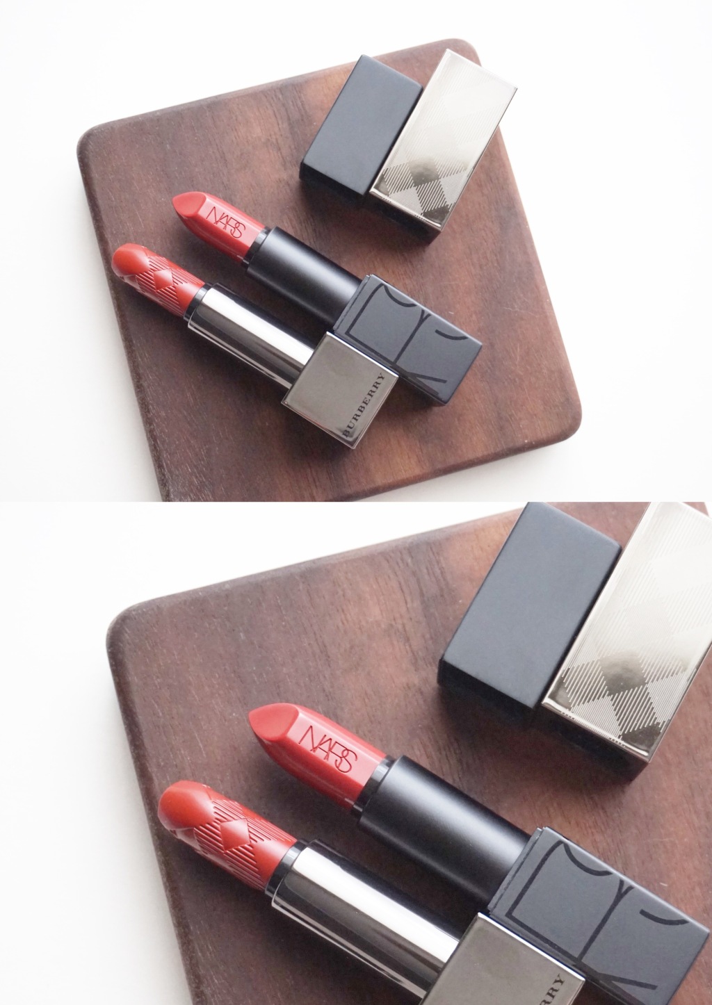 Burberry Kisses Lip Colour - 93、Nars Audacious Lipstick - Leslie试色