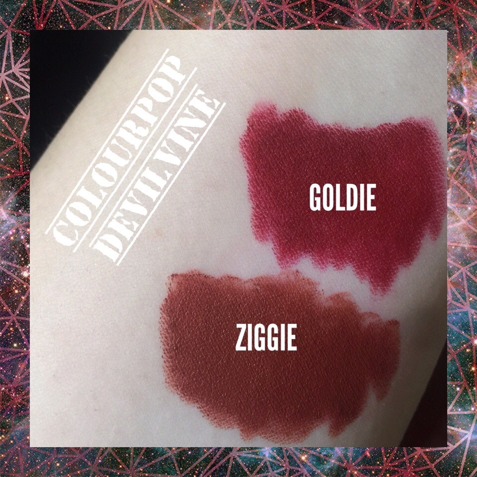 Colourpop哑光唇膏笔#Ziggie、Goldie试色