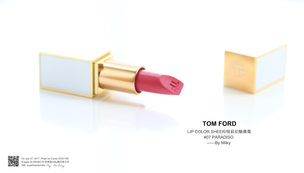 TOM FORD LIP COLOR SHEER/炫彩幻魅唇膏（TF白管）07 PARADISO/05 SWEET SPOT试色