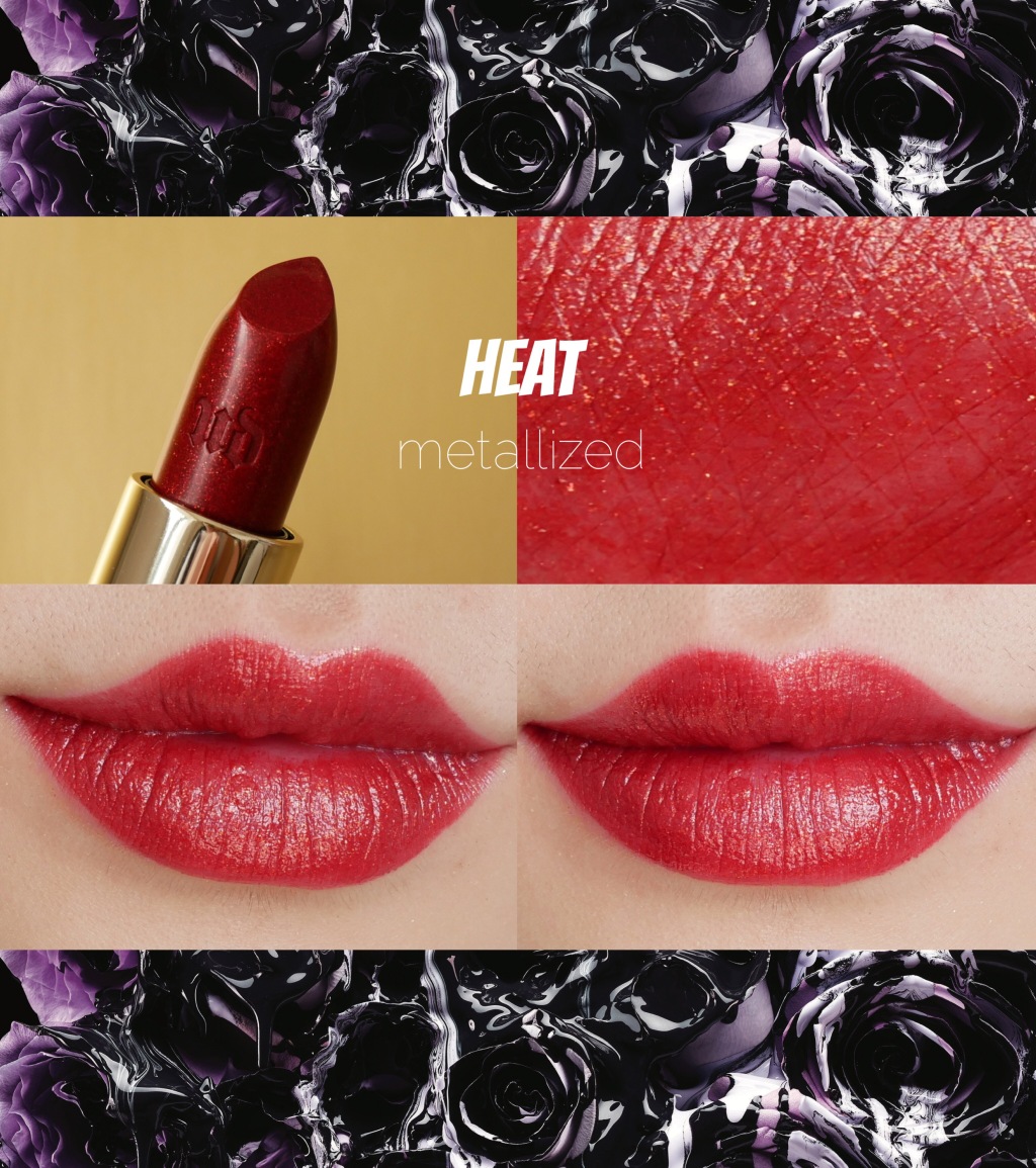 Urban Decay Naked Heat眼影盘、口红色号HEAT和UPTIGHT试色
