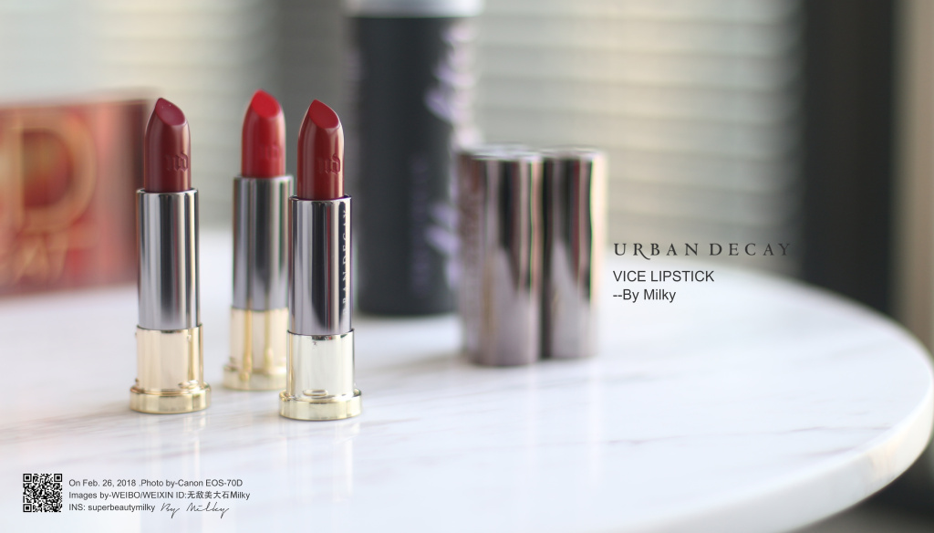 URBAN DECAY/衰败城市 VICE LIPSTICK 714/BAD BLOOD/CRUEL 试色