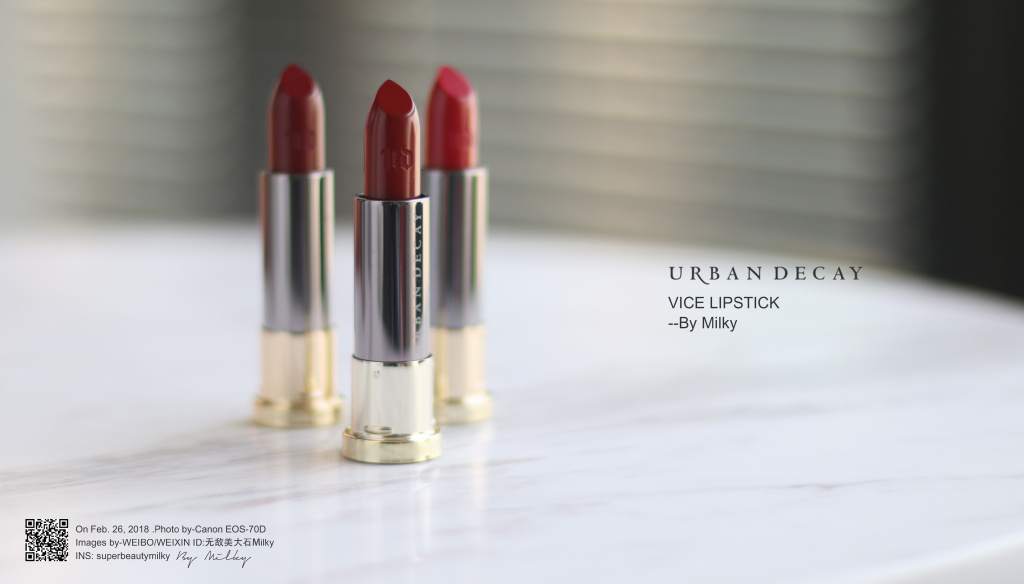 URBAN DECAY/衰败城市 VICE LIPSTICK 714/BAD BLOOD/CRUEL 试色