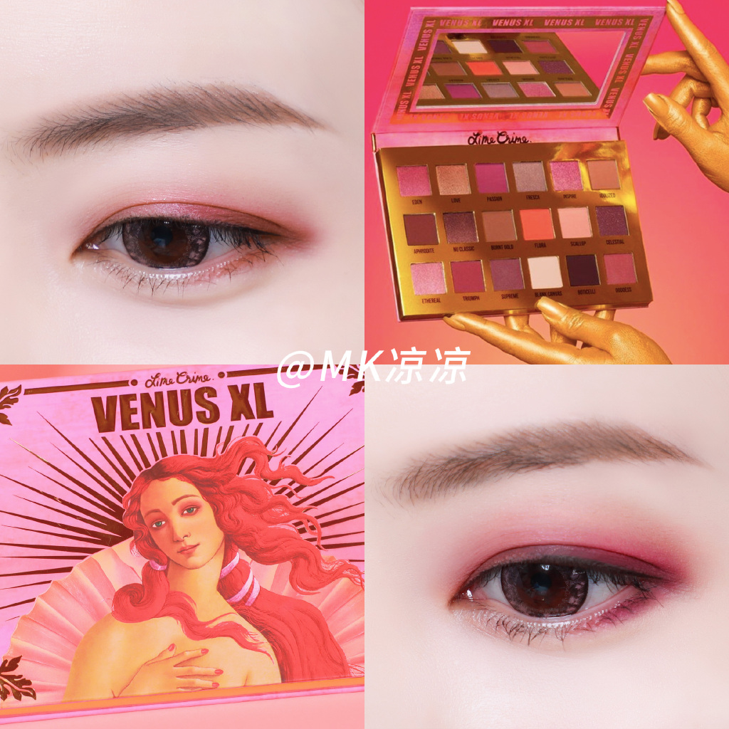 独角兽VENUS XL 18色眼影盘试色+画法