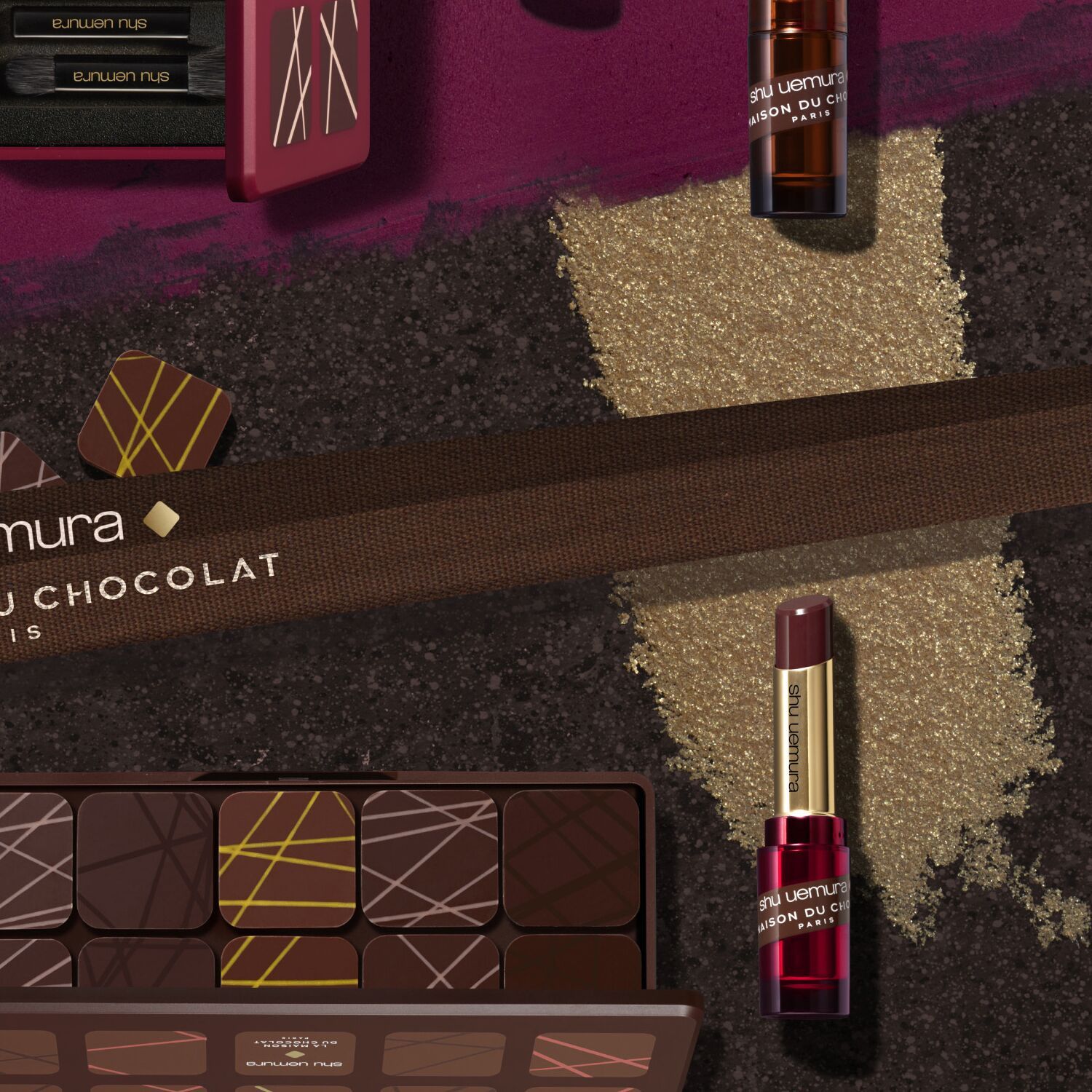 植村秀 × LA MAISON DU CHOCOLATE 圣诞巧克力限量唇膏试色