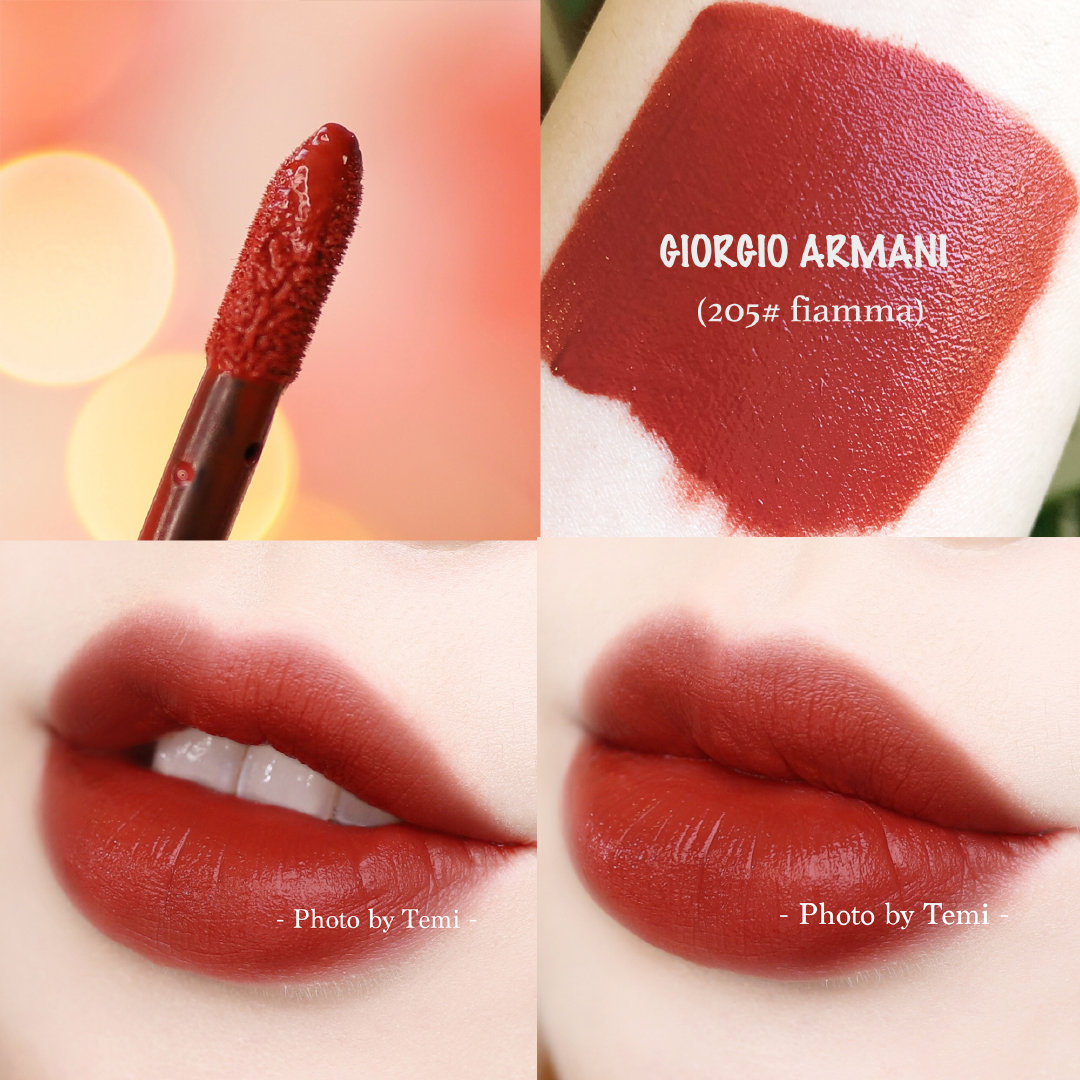 Armani 2019韩国春季限定红管唇釉（205#）试色
