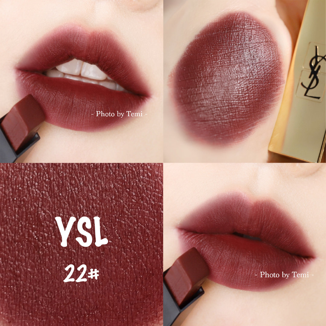 YSL 2019年限量小金条哑光唇膏06、07、22试色
