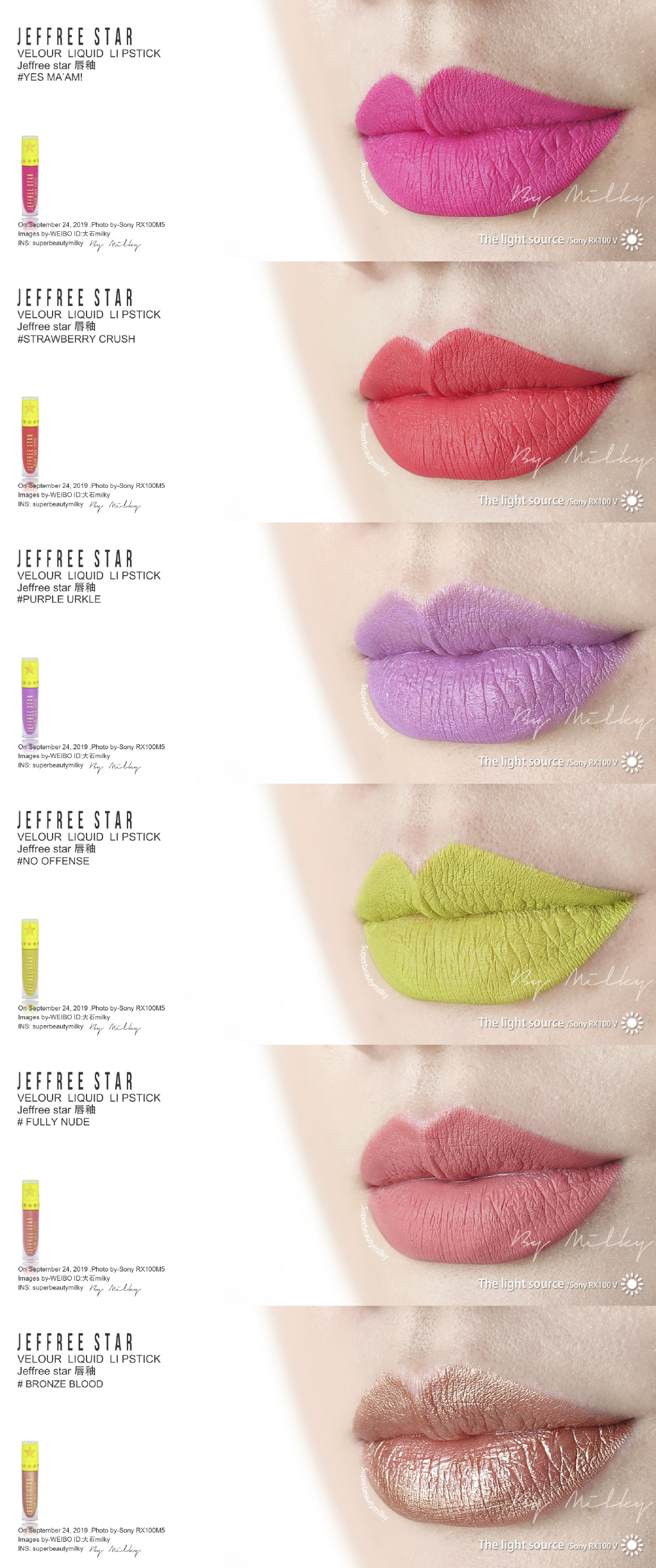 JEFFREE STAR VELOUR LIQUID LIPSTICK唇釉试色