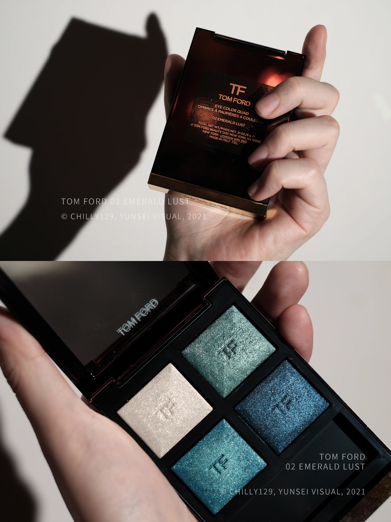 Tom Ford 限量四色眼影02 Emerald Lust试色