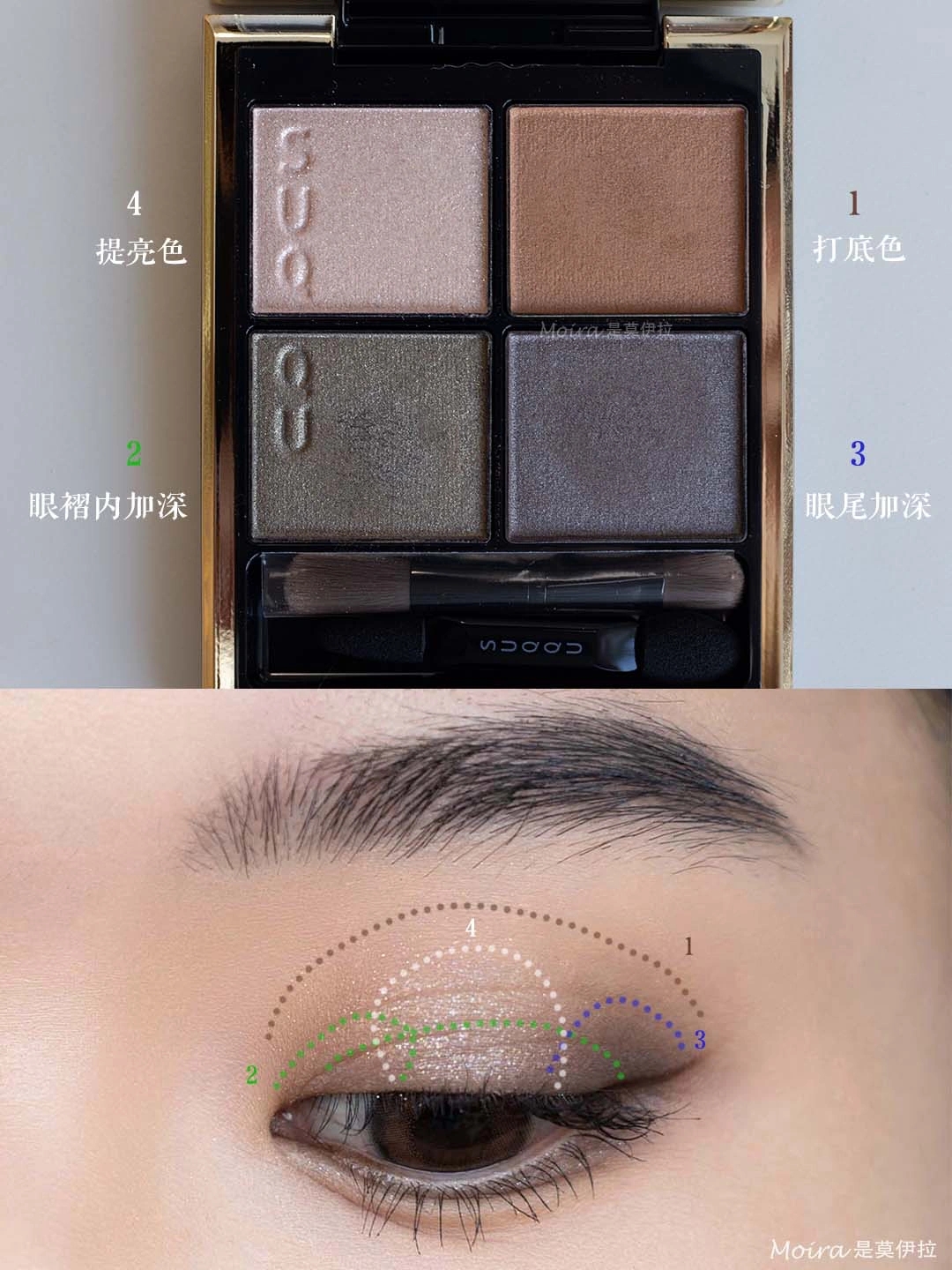 SUQQU眼影盘06深奏试色画法