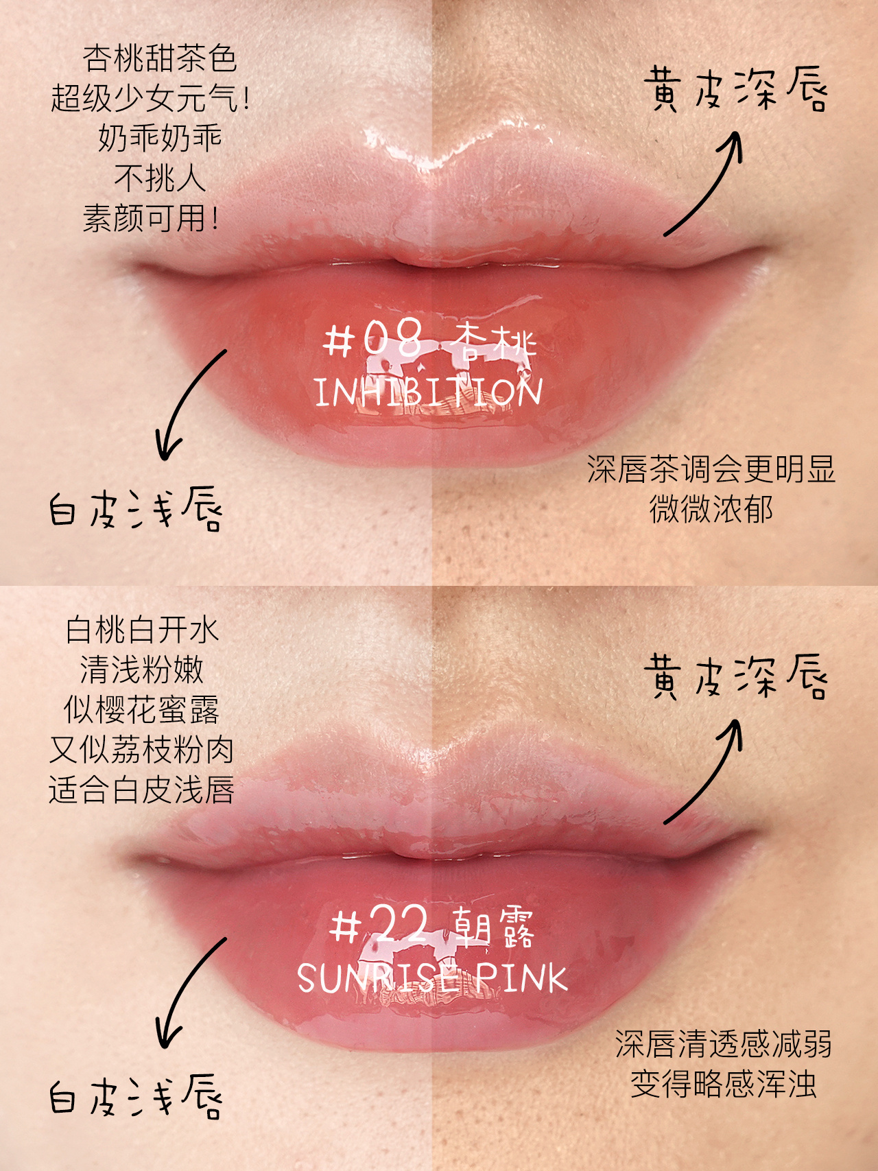 TF黑金唇釉04、08、20、22试色