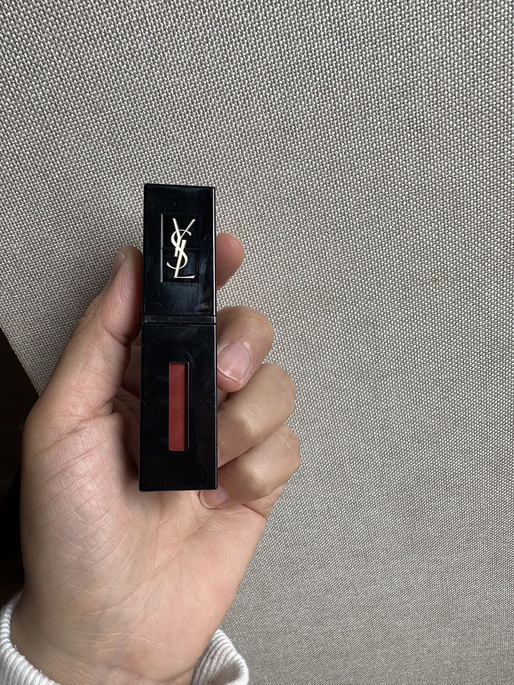 YSL圣罗兰黑管唇釉416 烂番茄试色