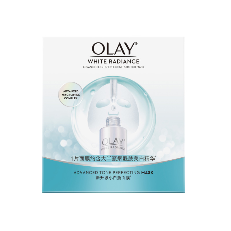 OLAY玉兰油抗糖小白瓶面膜成分表，OLAY®水感透白光曜钻纹弹力面膜成分表分析