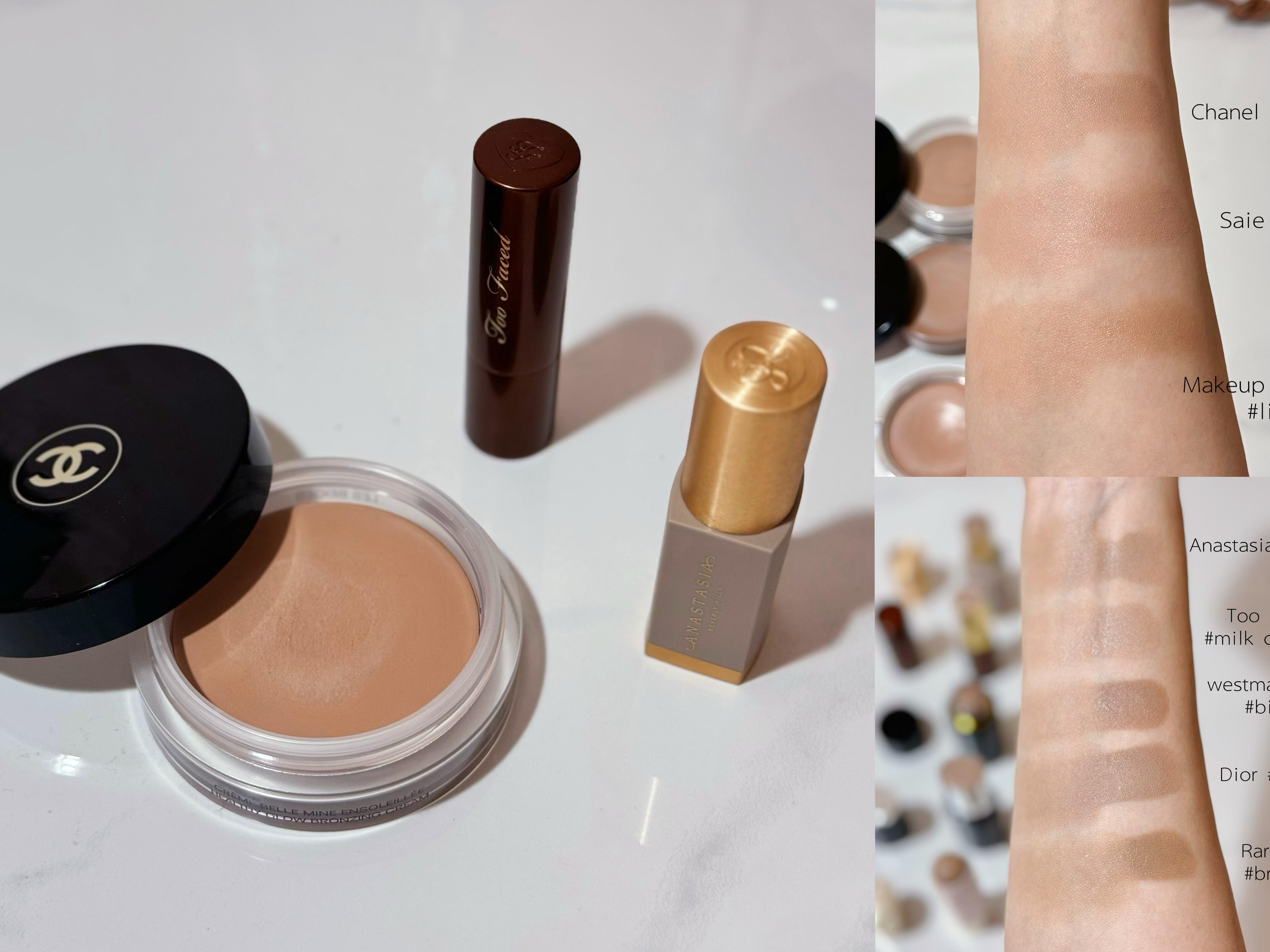 古铜修容：Chanel light bronze、Anastasia half toneToo faced milk chocolate试色 ...
