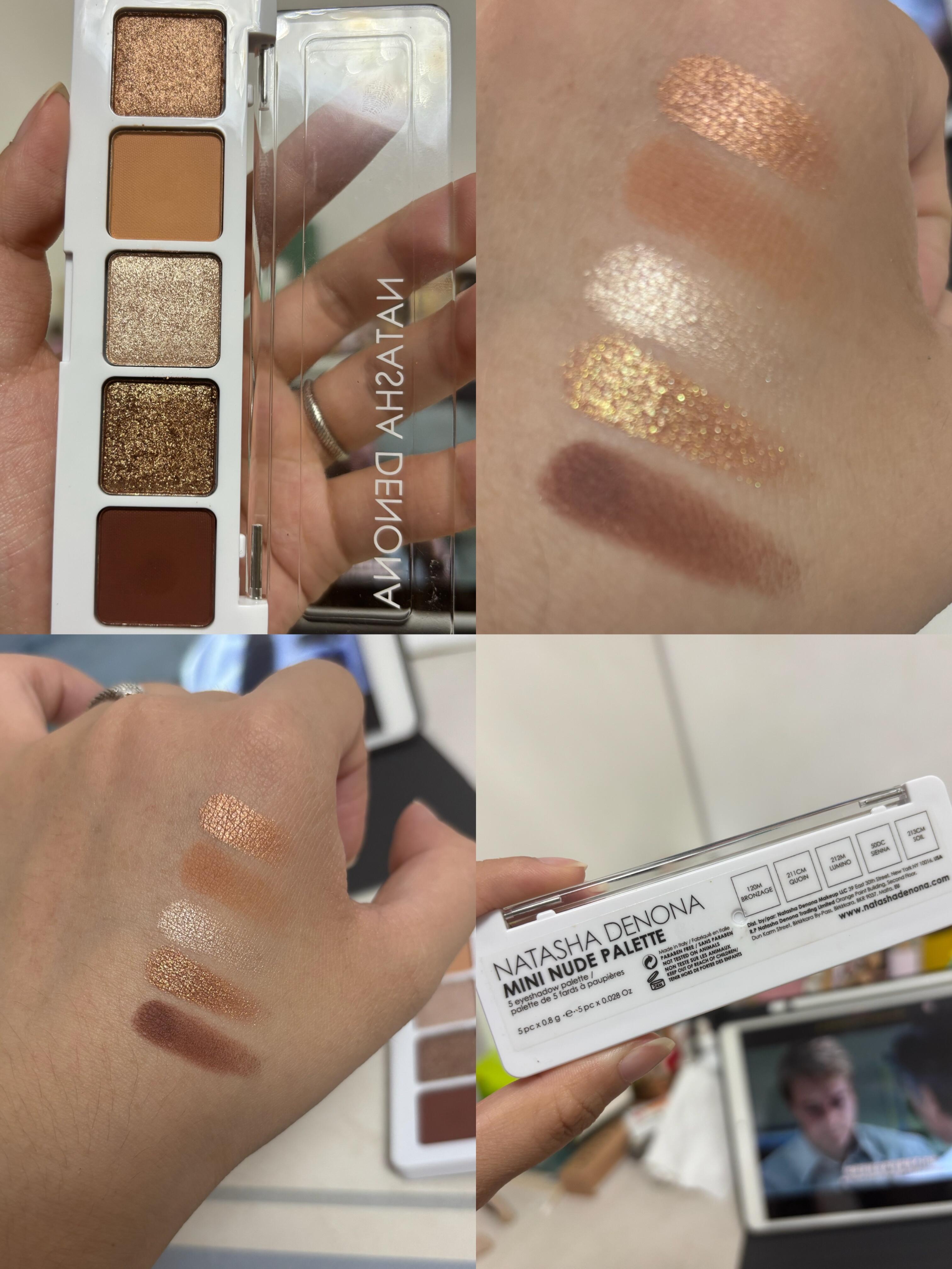 Natasha五色眼影mini Nude Palette试色