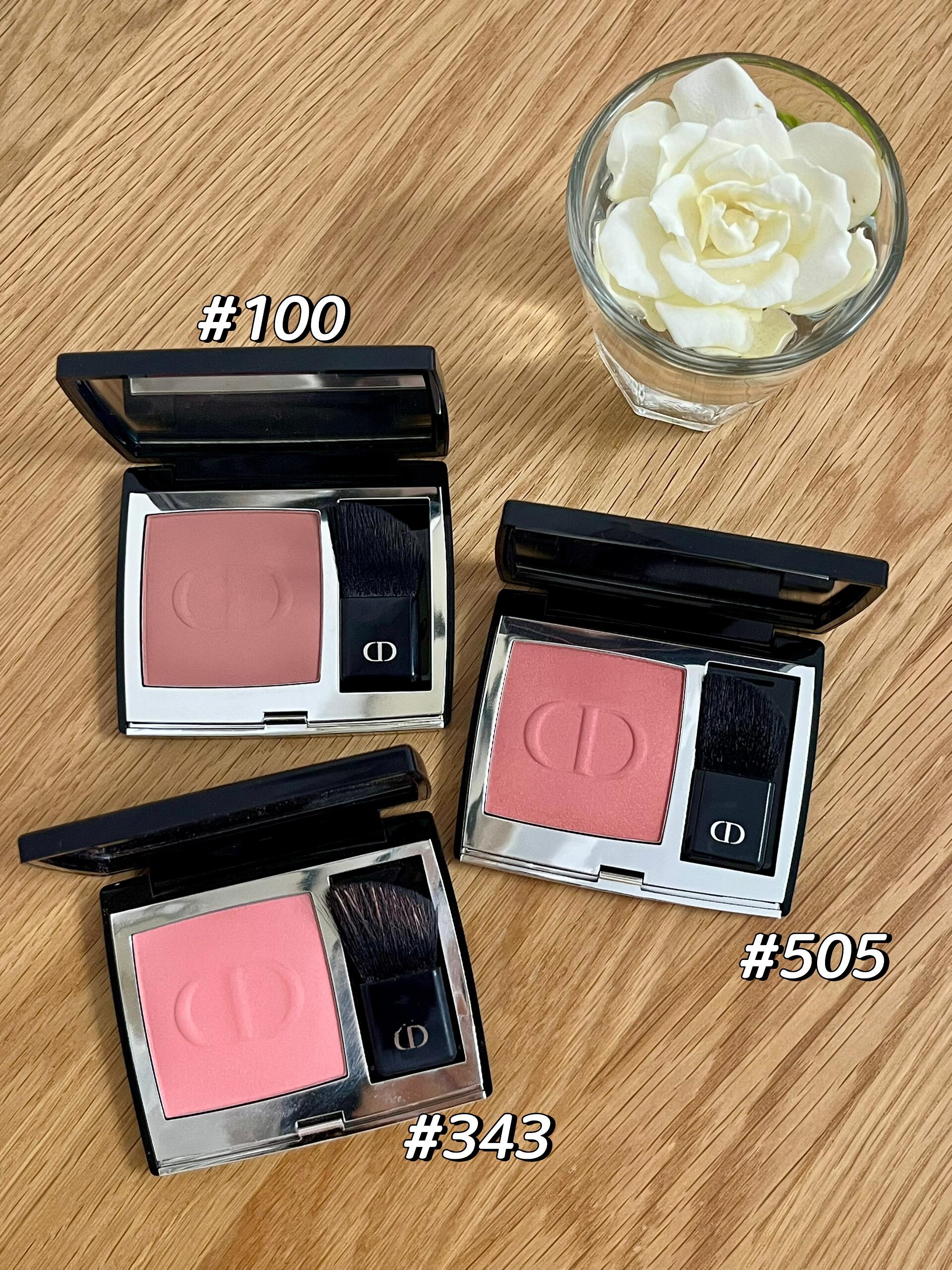 Dior迪奥腮红505肉桂奶杏、100奶茶裸杏、343奶油白桃试色