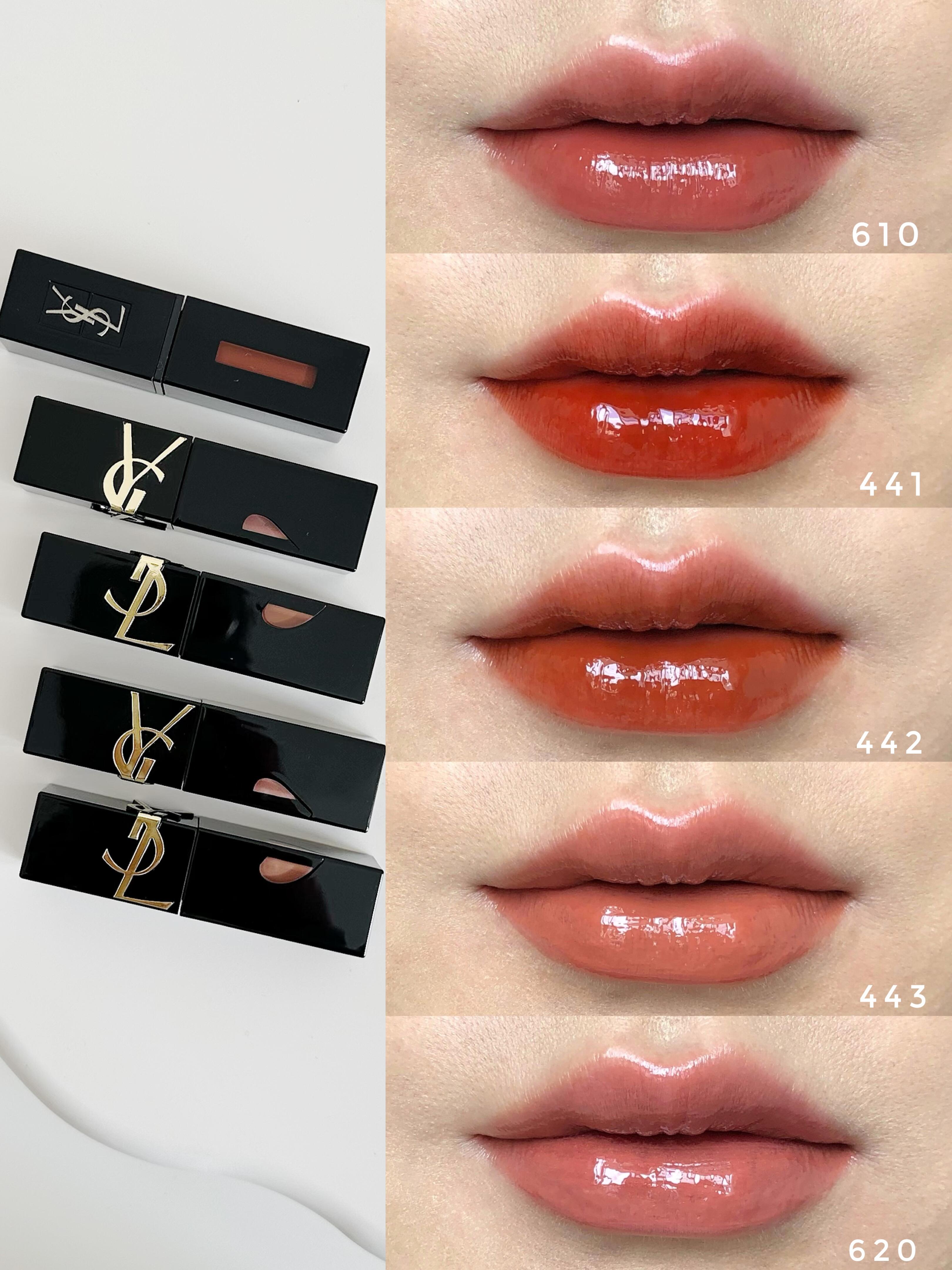 YSL黑管唇釉610/620/441/442/443试色