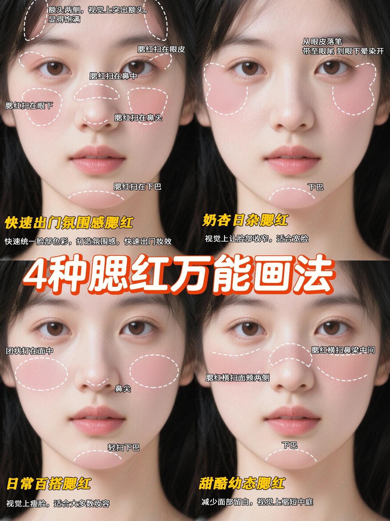 腮红怎么画，腮红的正确打法
