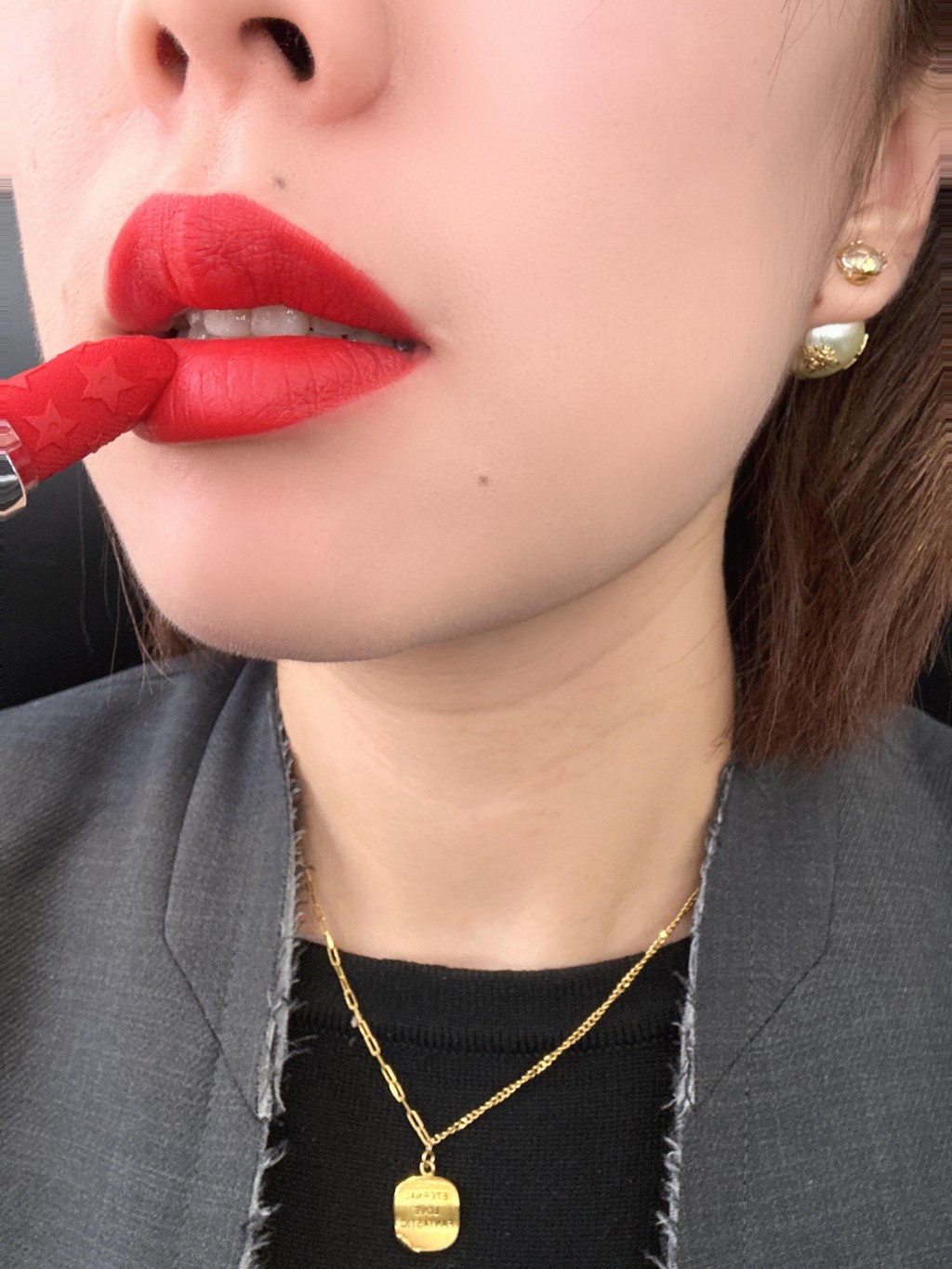 2025年迪奥圣诞限定烈艳蓝金唇膏试色