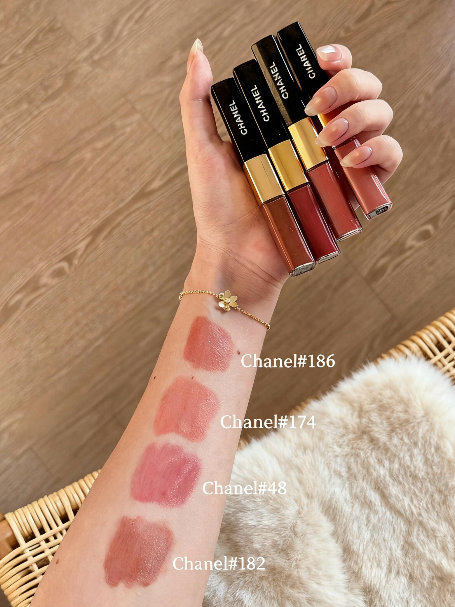 CHANEL香奈儿双头唇釉186/174/48/182试色
