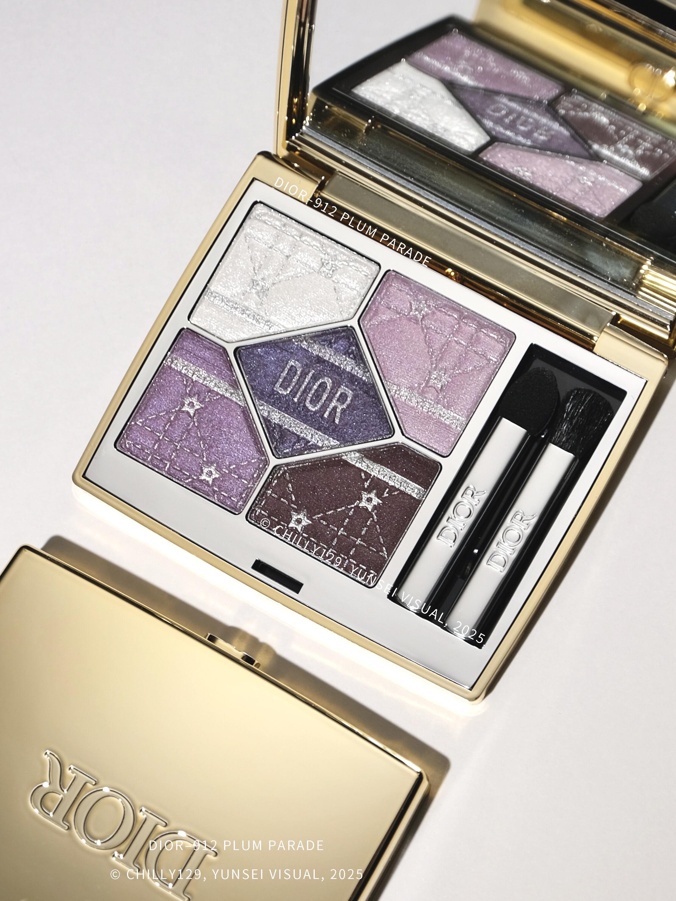 Dior迪奥2025圣诞限定五色眼影912 PLUM PARADE收试色