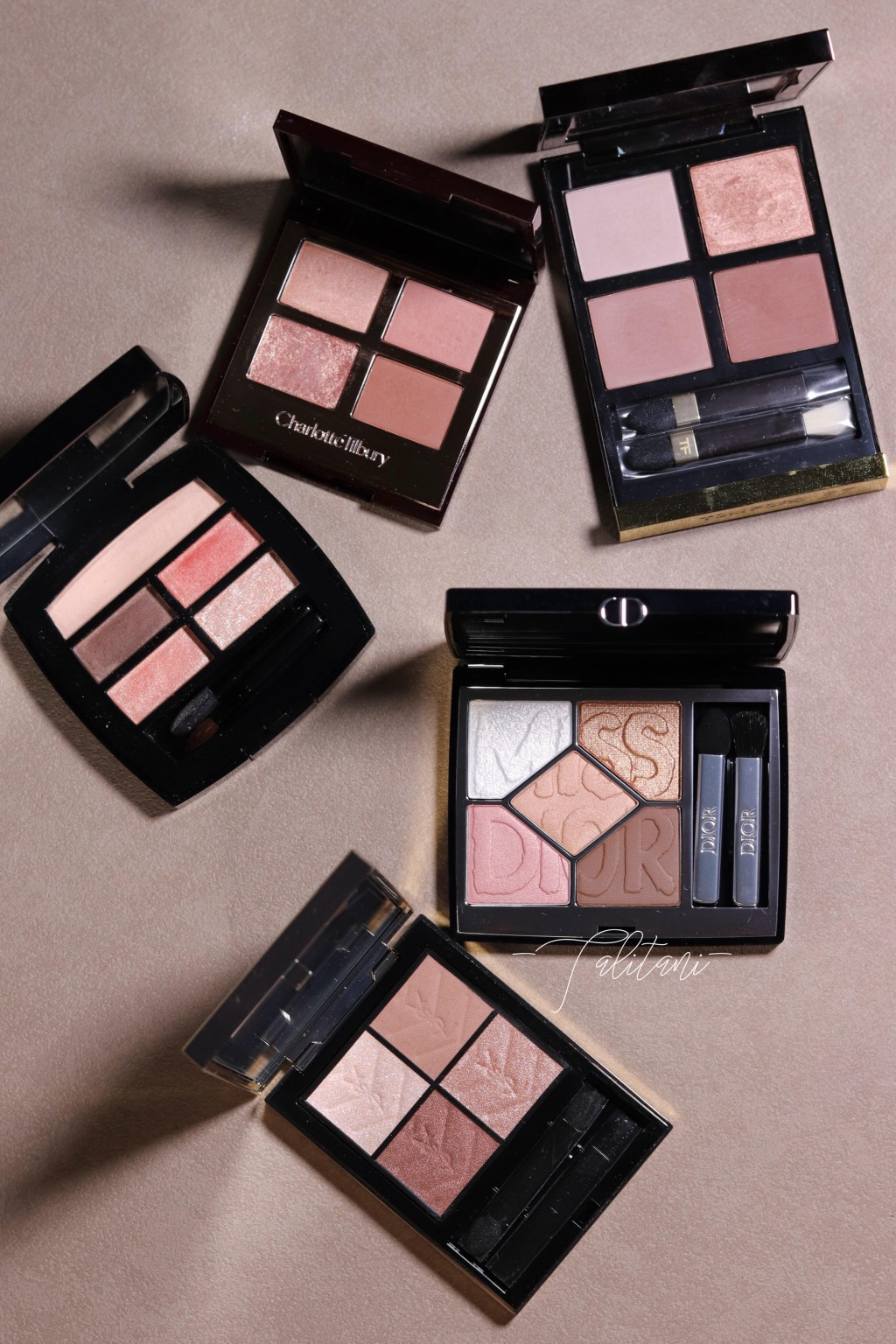 粉棕色眼影盘试色