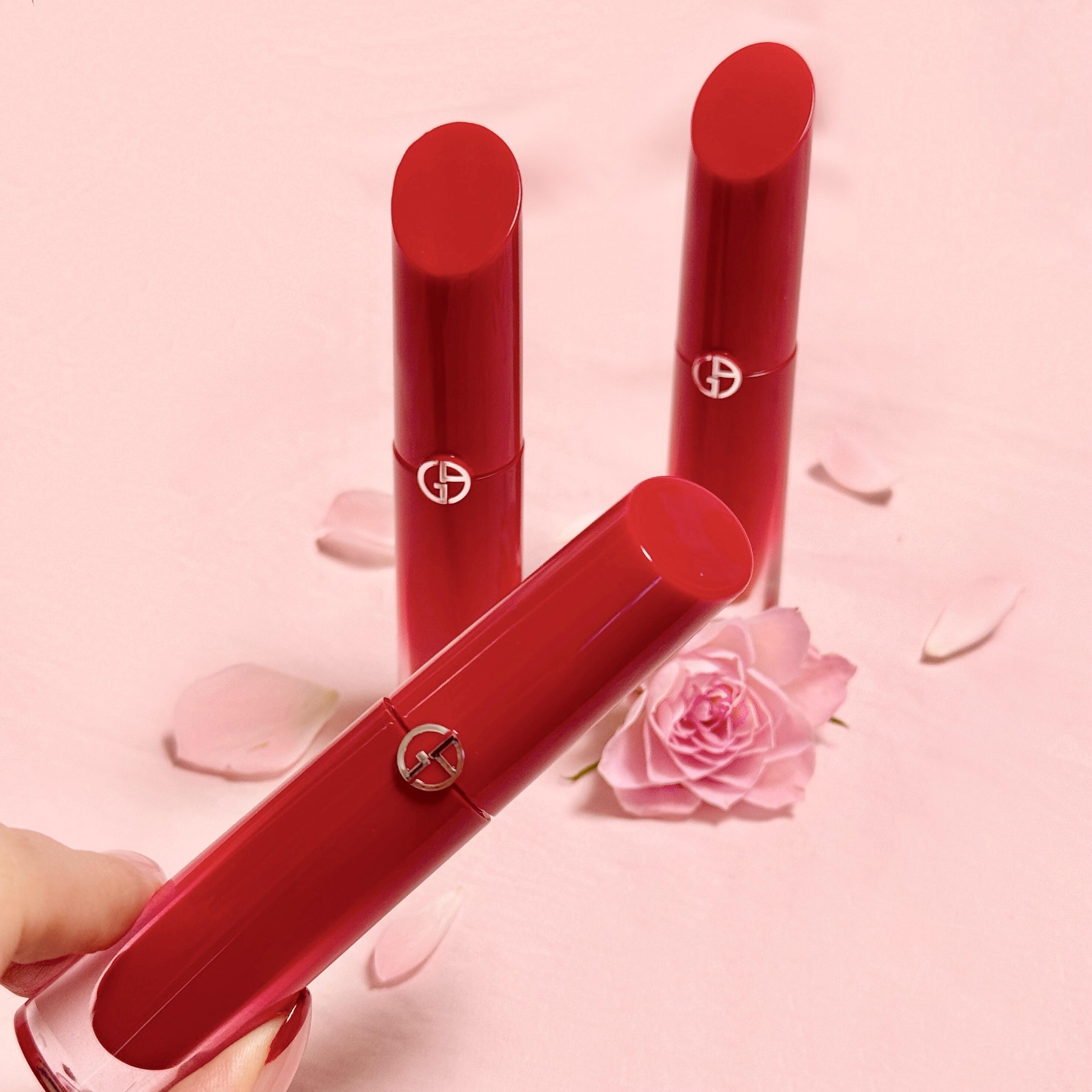 阿玛尼红管水唇纱唇釉560春色/466红日/166裸雾试色