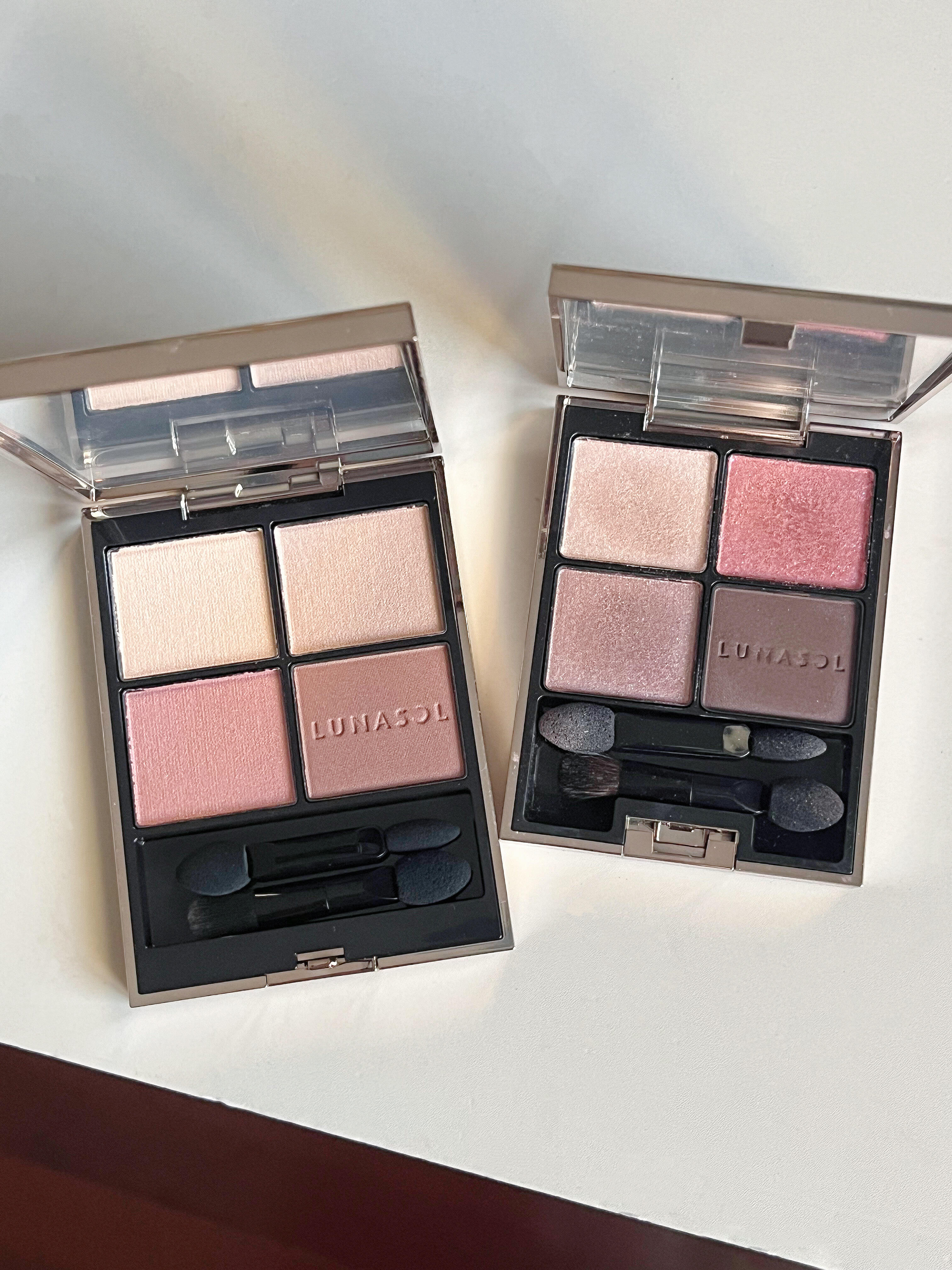 lunasol四色眼影盘新版06、旧版02对比试色