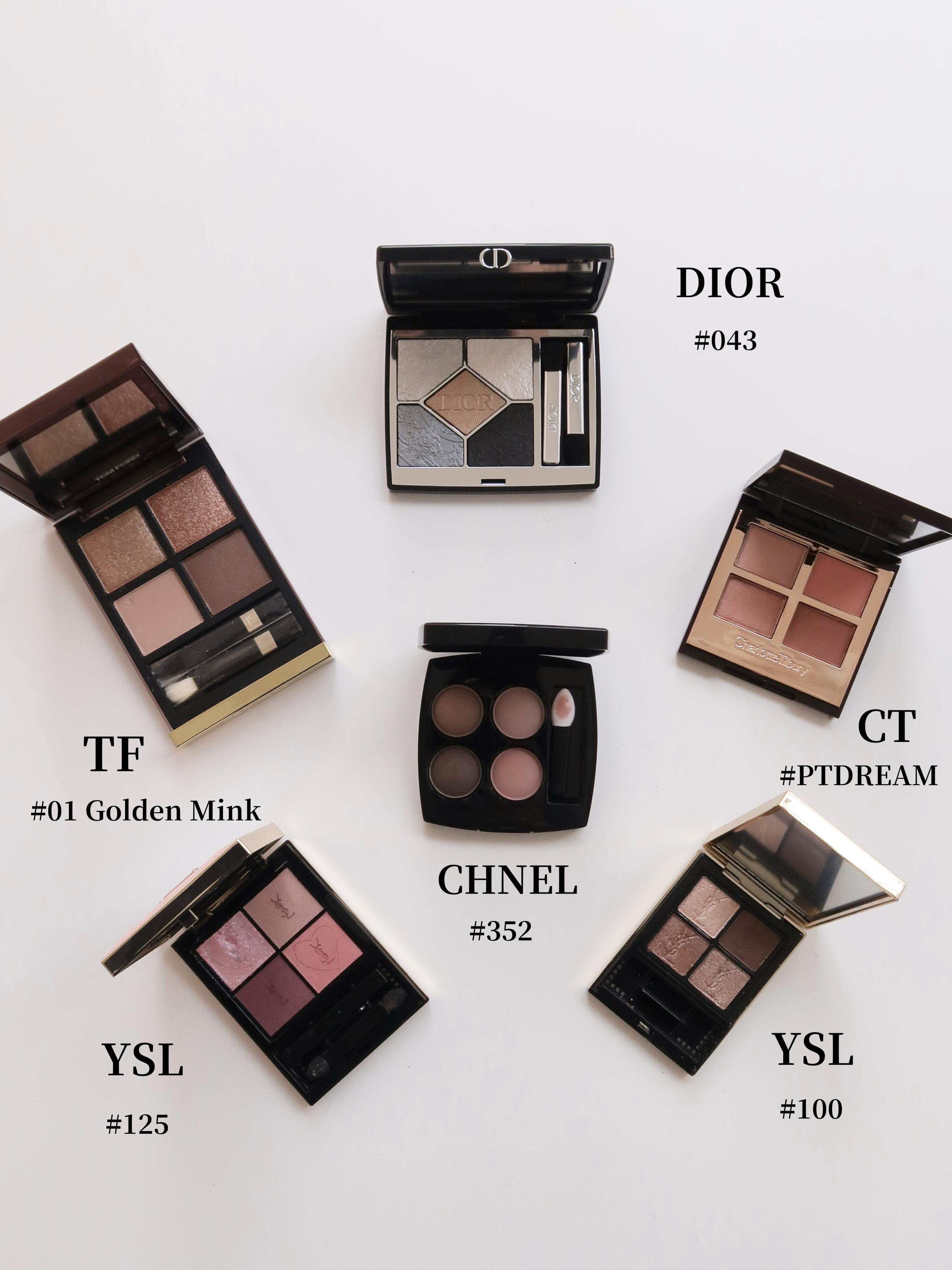 CT四色眼影盘ptdream、YSL四色眼影100试色