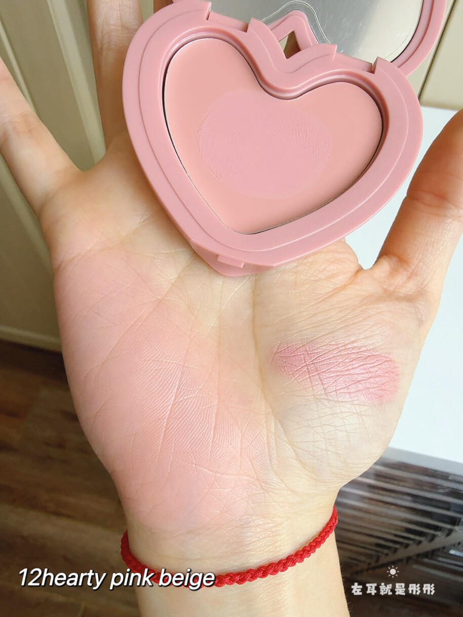 lilybyred爱心腮红膏12hearty pink beige试色